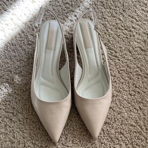 Franco Sarto Elegant Beige Slingback Heels